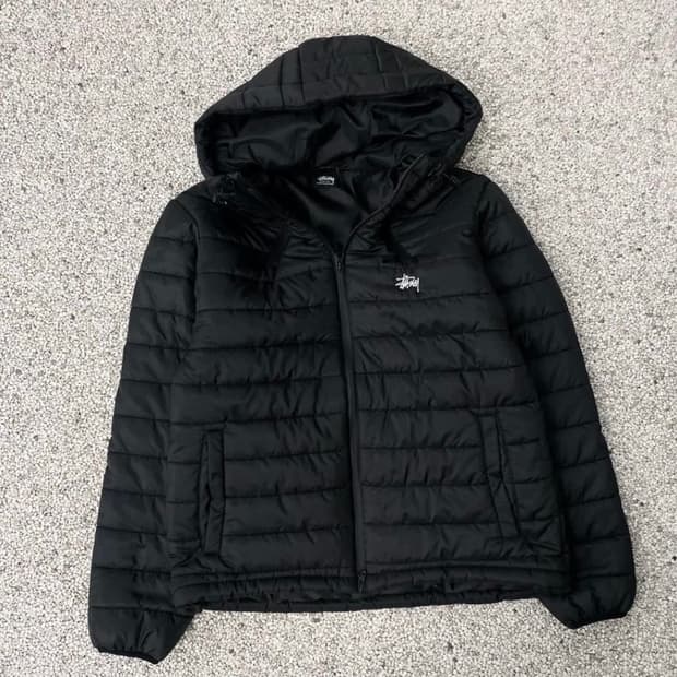 스투시 블랙 경량 패딩