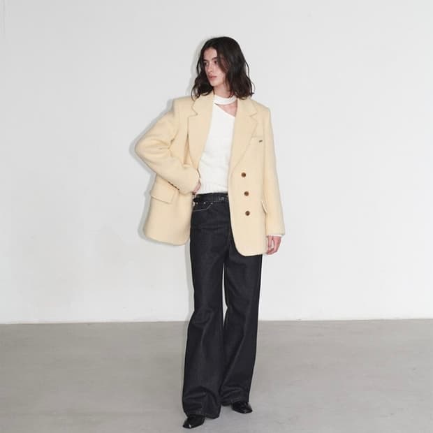 루에브르) Quilted Lined Alpaca Jacket SW4WJ9