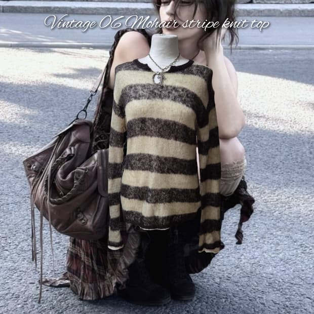 Vintage 06 Mohair stripe knit top