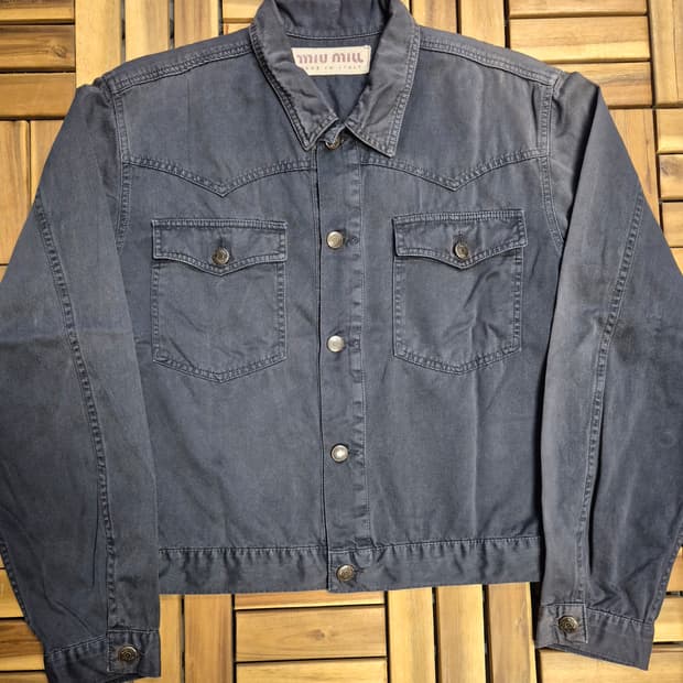 miu miu 미우미우 코튼 트러커 자켓