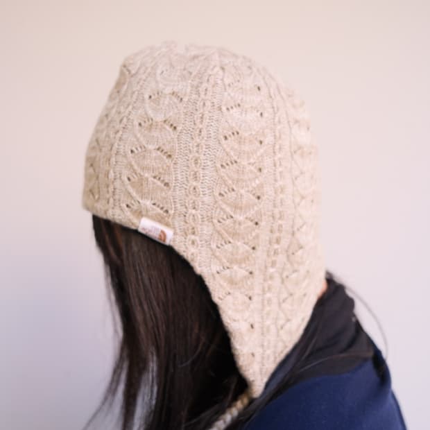 Lace earflap beanie