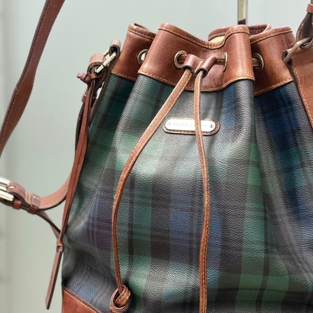 Polo 폴로 랄프로렌 체크 블랙와치 버킷백