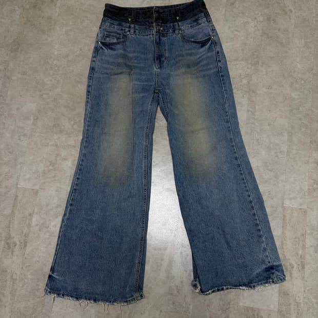 25SS LCDC 레이어드 데님 부츠컷 팬츠 블루진