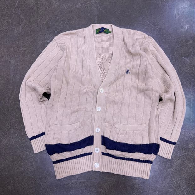 빈폴 골지 V넥 앵커 포인트 가디건 90