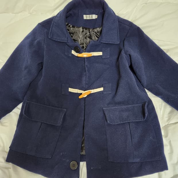 모리걸 빈티지 네이비 떡볶이 코트