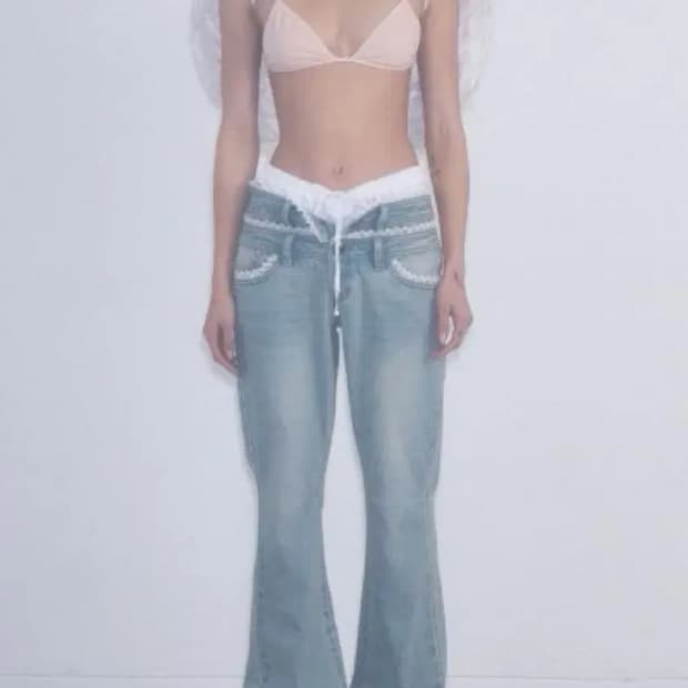 새상품 스컬프터 더블레이어드 데님 