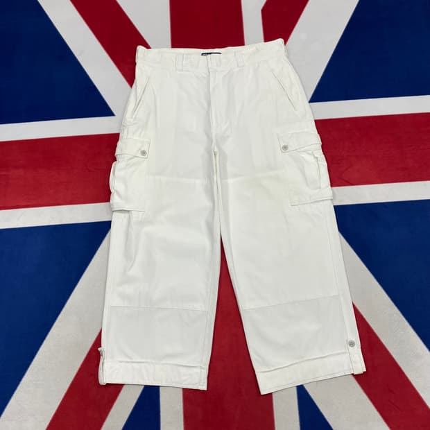 폴로스포츠 화이트 카고팬츠 36