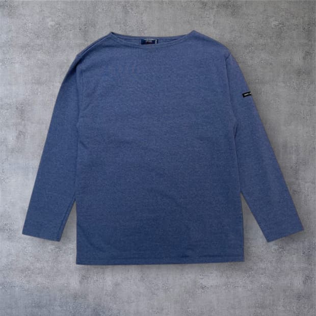 세인트제임스 솔리드 블루 길도 U 보트넥 긴팔 티셔츠 4