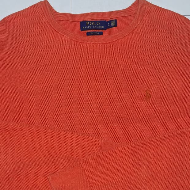 폴로 랄프로렌 오렌지 니트 L 피마코튼 니트