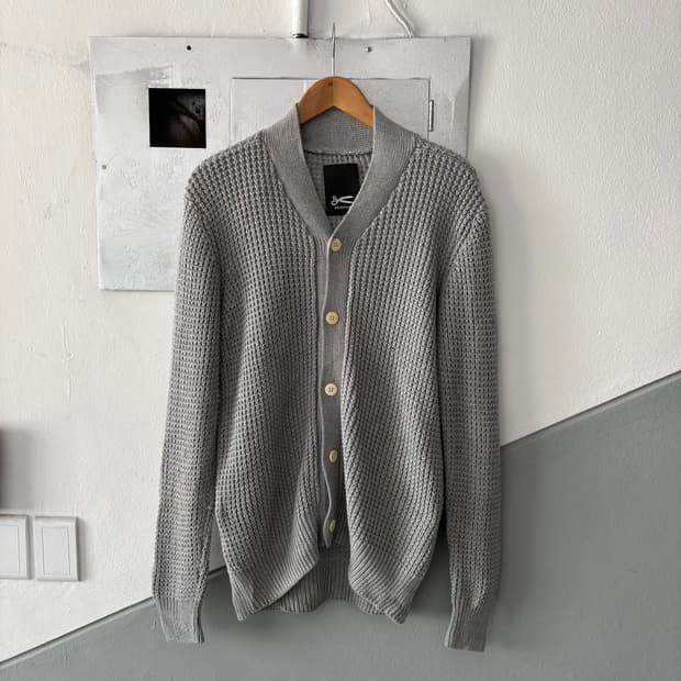 DENHAM 그레이 니트 가디건
