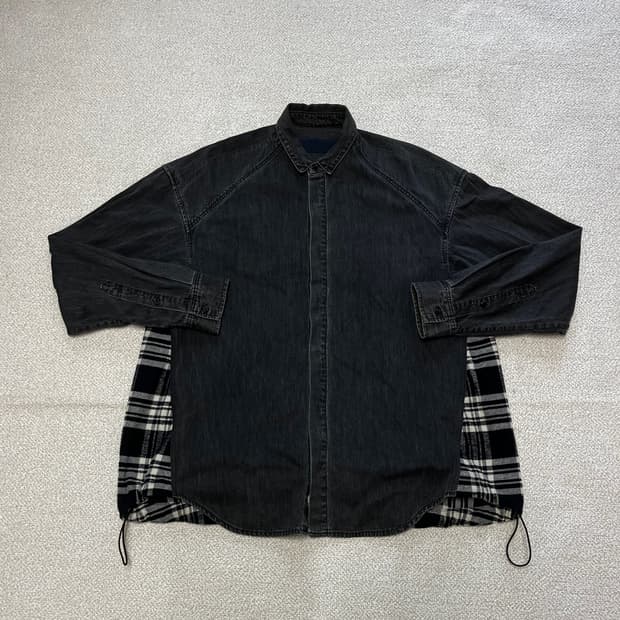 준지 19f/w 하이브리드 오버핏 흑청데님셔츠