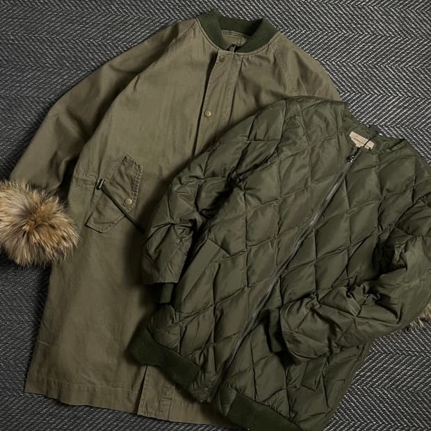 Parsons 내피 투인원 퍼 트리밍 사파리 야상 자켓 o 5225