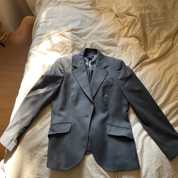 브룩스 브라더스 남녀공용 회색 스트라이프 자켓(US10)