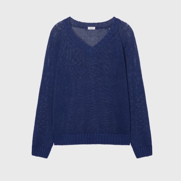 모노하  Paper V-Neck Knit (Blue)