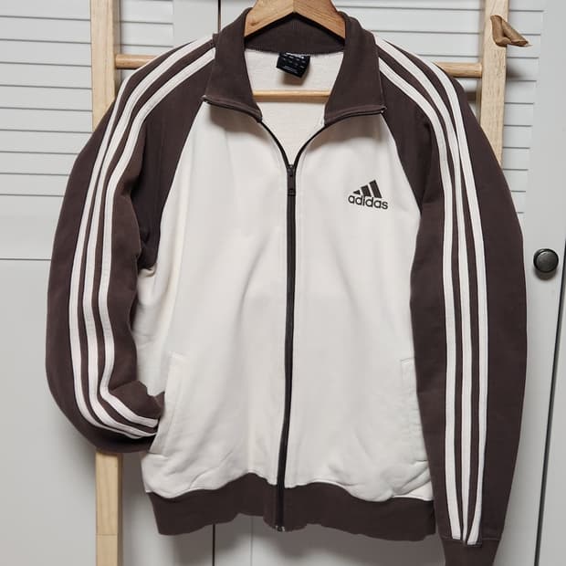 대장 아디다스 삼선 브라운 코튼 져지 자켓