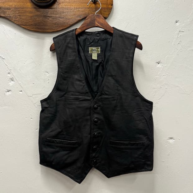 66) Old UNIQLO Leather Western Vest