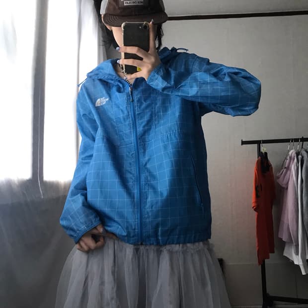 노페 체크 바람막이