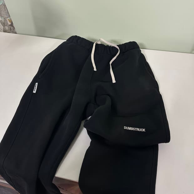 M 덤브스트럭 블랙 기모 헤비스웻 조거팬츠