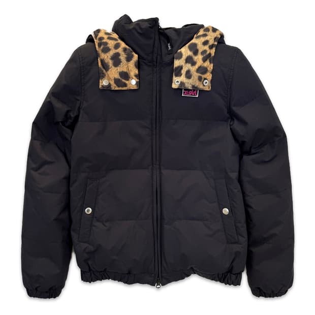 빈티지 X-girl 블랙 호피 패딩