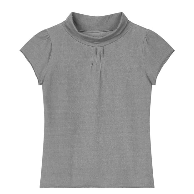 (Set) HALF-NECK PINTUCK SHORT SLEEVE T