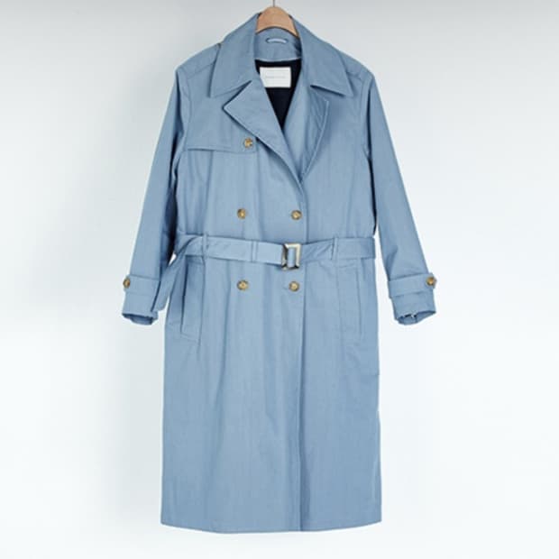 인스턴트펑크 스카이 블루 트렌치 코트