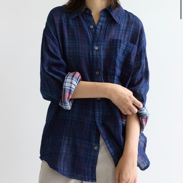 해칭룸  V2 Shadow Check Linen Blue 3사이즈