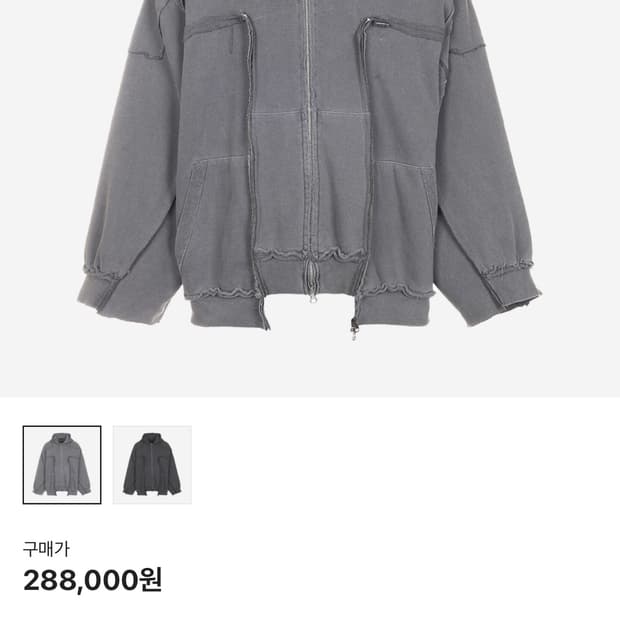 써저리 리메이크 오버 피그먼트 데끼 후드 자켓 그레이