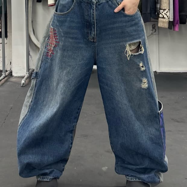 메인부스 벌룬 데님팬츠