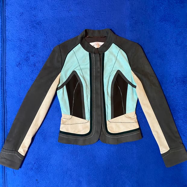 Michaa 미샤 컬러 블록 스웨이드 웨스턴 자켓