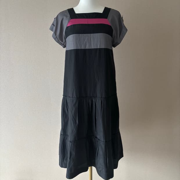 [정품]일본 Sonia Rykiel 소니아리키엘 배색 원피스 38