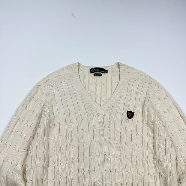 폴로 랄프로렌 클래식 아이보리 케이블 니트 (M)