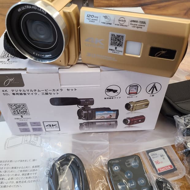 [일본 브랜드/풀세트/새제품] 조와이유 4K 빈티지 디지털 캠코더 (골드