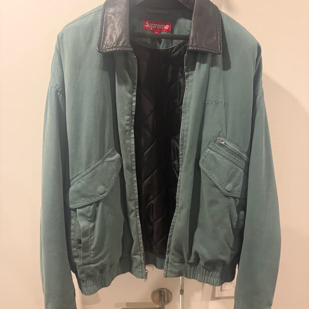 슈프림 레더칼라 유틸리티 자켓 그린M