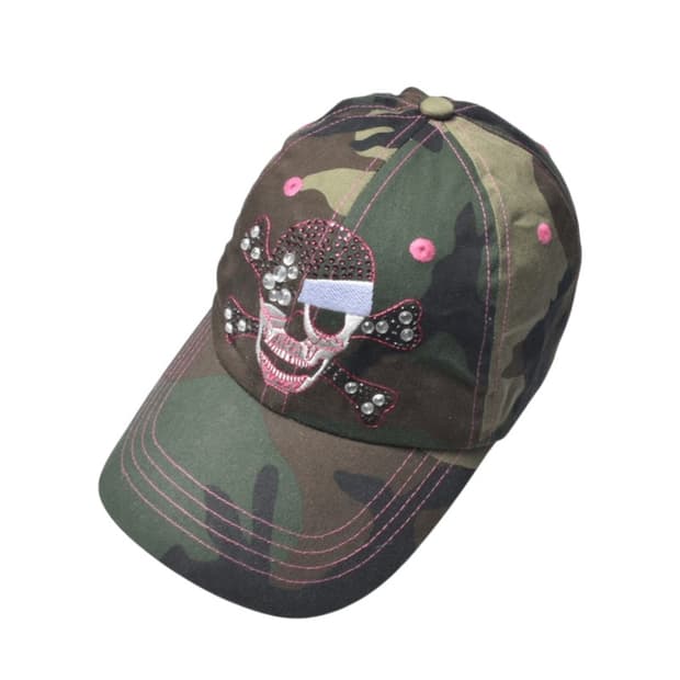 카모 밀리터리 스컬 스터드 볼캡 모자 F M25052736