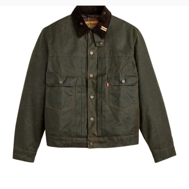 리바이스x바버 올리브 왁스드 타입2 자켁