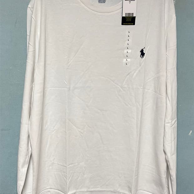 POLO 남자 롱슬리브 춘하 새상품 캐주얼 화이트 긴팔 M 95-100