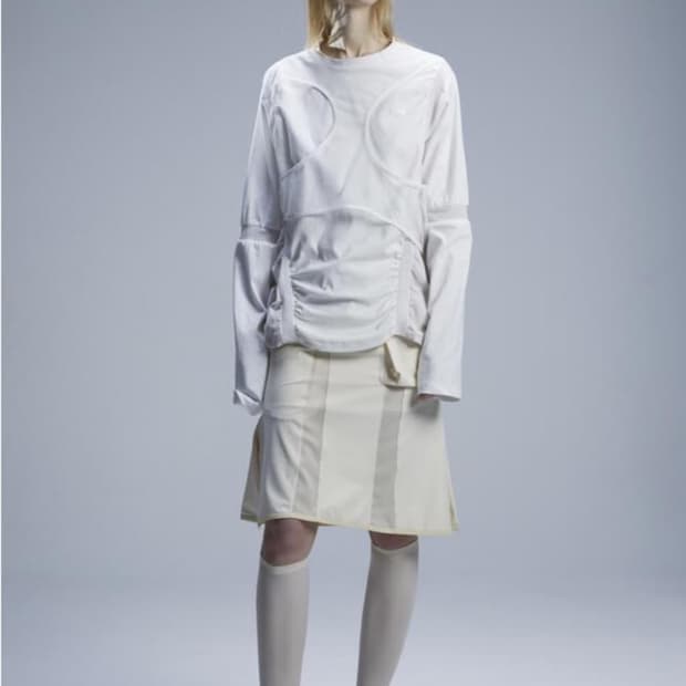 오호스 메쉬 밴드 롱 슬리브 화이트