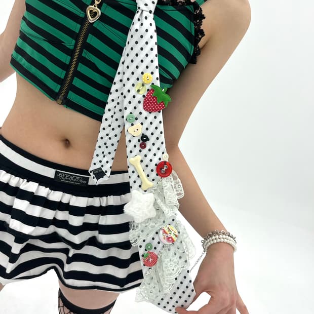 Vintage striped lace tank top