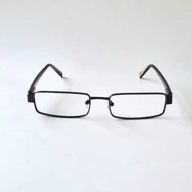 데드스탁 긱시크 지적인 무드, 슬림 직각 메탈 안경테 656