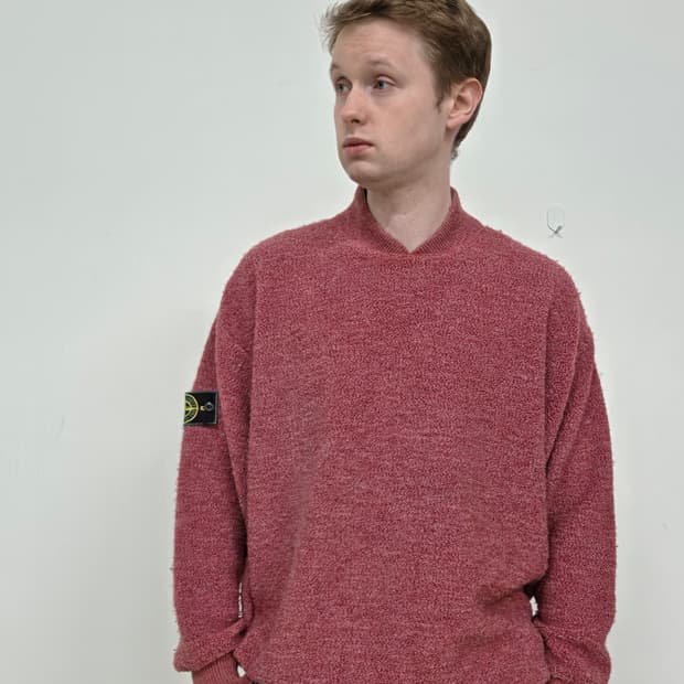 80s 스톤 아일랜드 그린 엣지 테디 니트