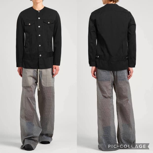 23ss 블랙 꼼데가르송 드릴 카라리스자켓 xl