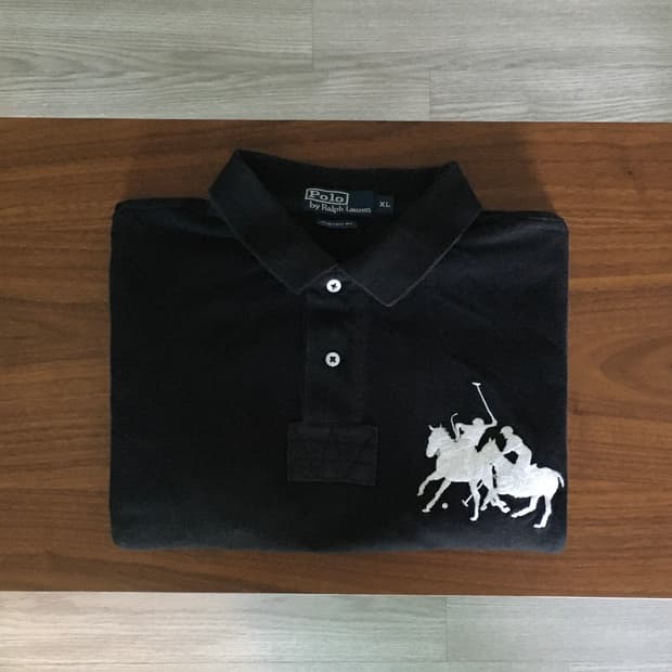 폴로 빅포니 반팔 럭비티 블랙