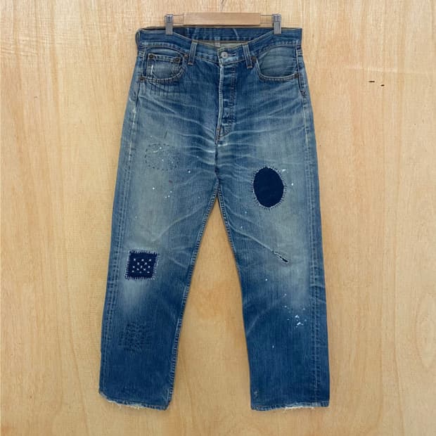 00's LEVI'S 501 custom repair denim