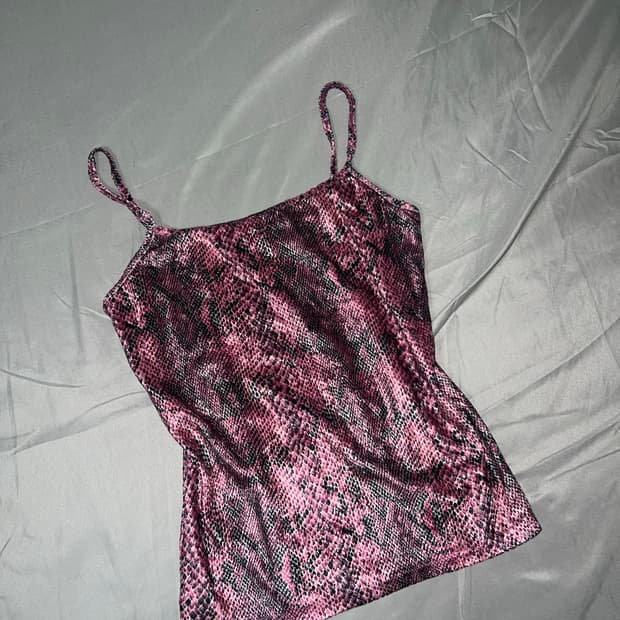 ✨vintage python pink sleeveless 파이톤 y2k✨