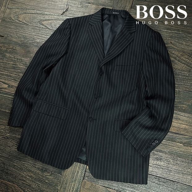 [휴고보스] 데디 숄더 빈티지 스트라이프 쓰리버튼 블레이저 P01577