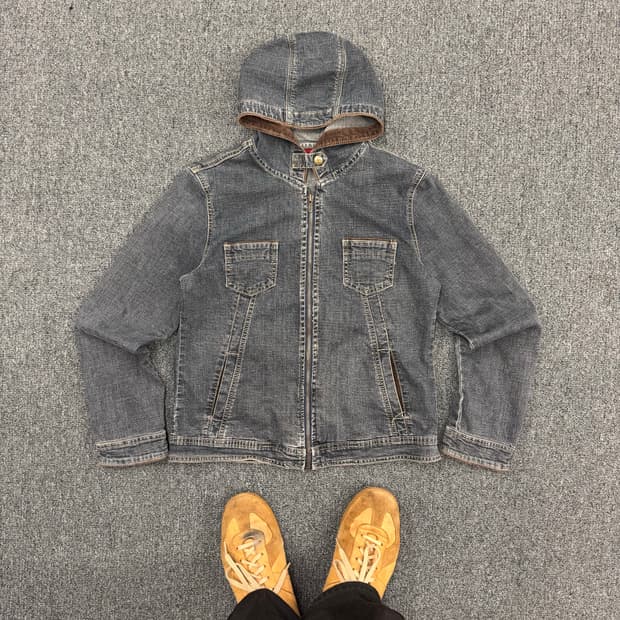 ANKO 빈티지 여성 데님 후드집업자켓