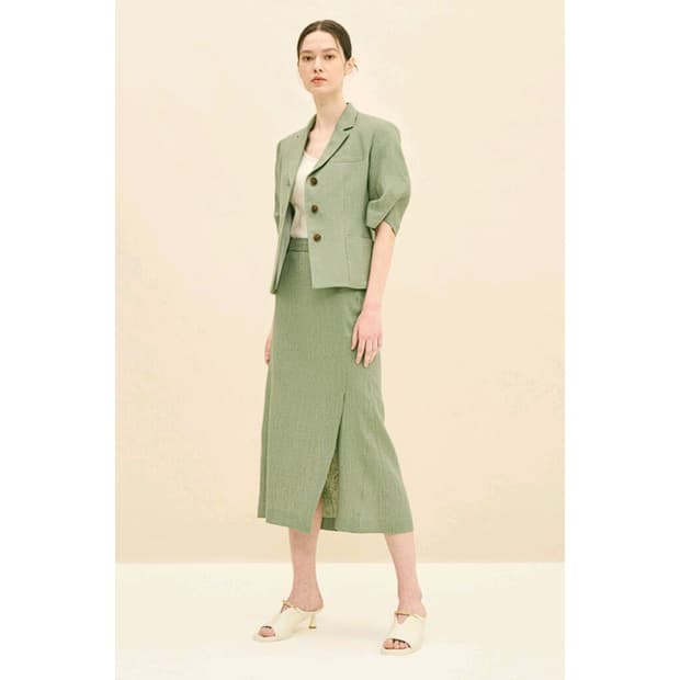 타임 TIME 23 린넨 머메이드 스커트