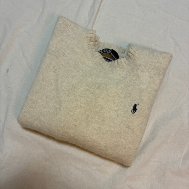 폴로 랄프로렌 아이보리 니트 100