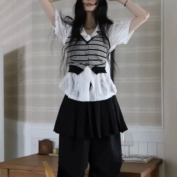 컬러인아이디 블라우스 나시세트