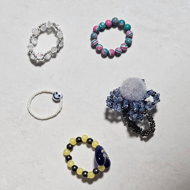 비즈 반지 일괄